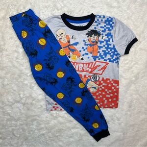 Dragon Ball Z Pajama Set 2 Pc Grey/Blue/Orange Size 6